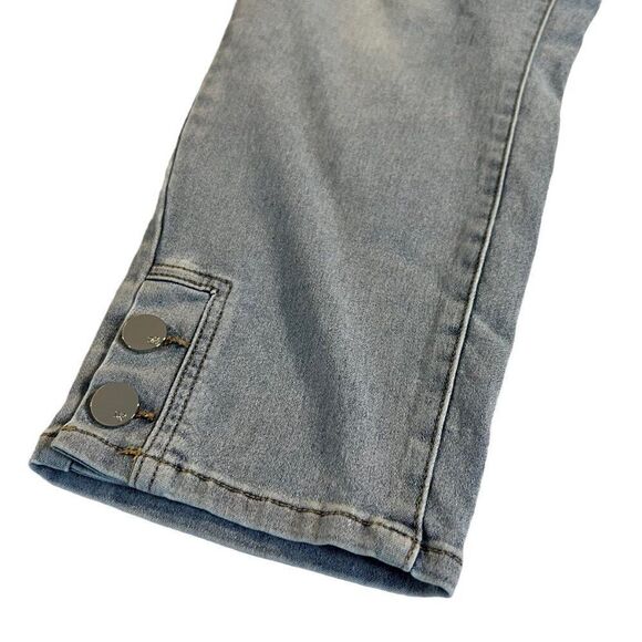 DG2 by Diane Gilman 20PW light denim stretch cropped button ankle detail jeans - Picture 9 of 13